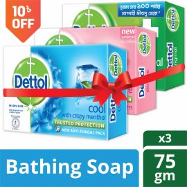 Dettol Soap Pack of 3 Variants (75gm X 3)