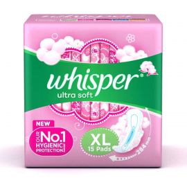 Whisper Ultra Softs Air Fresh Sanitary Pads XL 15 Napkins